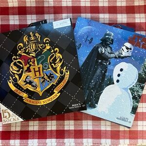 Harry Potter and Star Wars Men's 15 Days of Socks Sets NIB Advent Calendar
